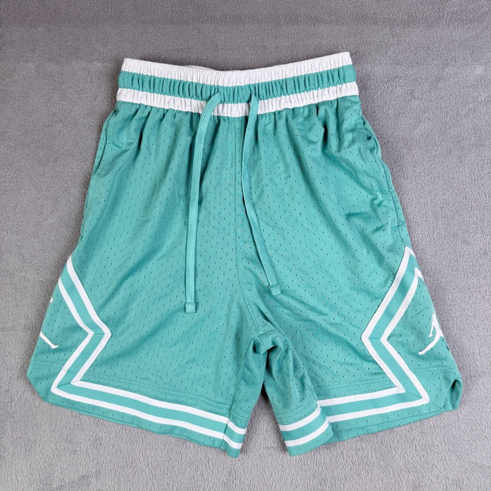 Jordan Dri-FIT Diamond Mesh Basketball Shorts Teal White HF9910-392 Mens XS